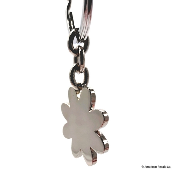 *READ* COACH Vintage Sky Blue Daisy Flower Enamel Keychain FOB Purse Charm - Picture 4 of 6